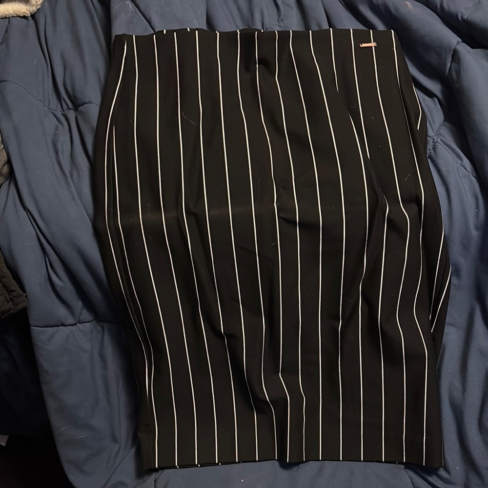 Black and White Striped Skirt